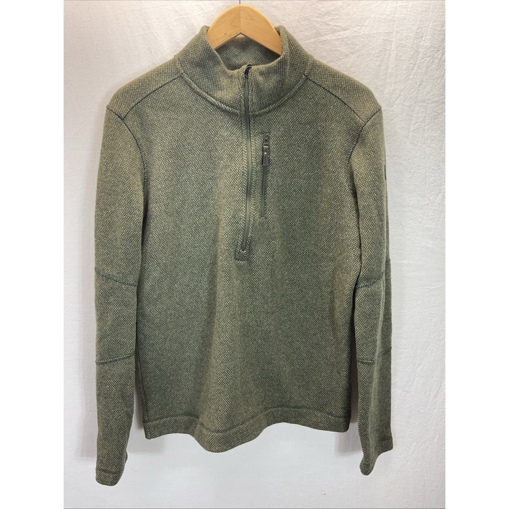 Smartwool Hudson Trail Men's L Sweater Pullover Half Zip Recycled Wool Warm Grn